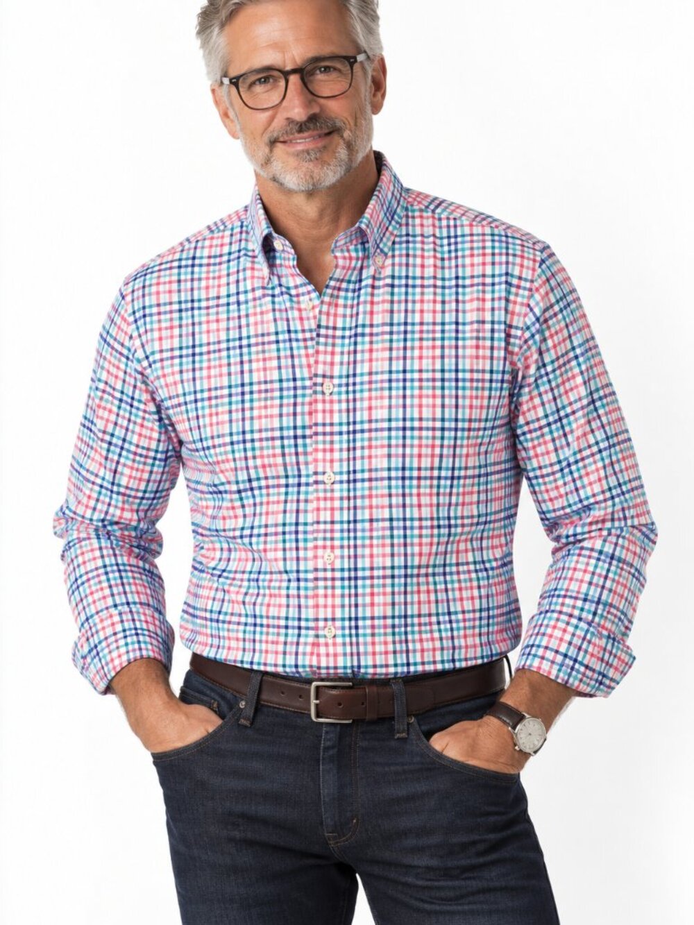 Colorful Classic! Charleston Threads Multicolor Plaid Shirt